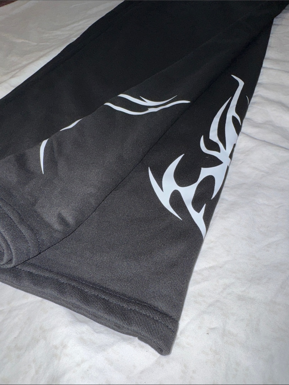 Men's Black Athletic Track Pants with White Accent